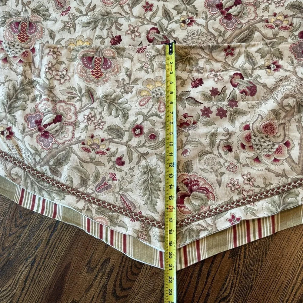 Set 4 Waverly Imperial Dress Antique Jacobean Floral Striped Valance 49